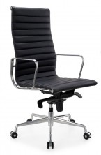 Contempo HB Exec. Front Tilt Mech. Chrome Arms And Base. Std Black Leather